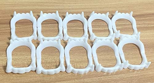 Dzrige Halloween Plastic Vampire Teeth Demon Fangs Devil Dentures Cosplay Props Halloween Vampire Costume Accessory, White