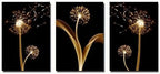 3 Pcs Golden Dandelion Art 8x12inch Wall Art for Modern Home, Office, Living Room, Bedroom Decor,Unframed Canvas Poster Wall Art