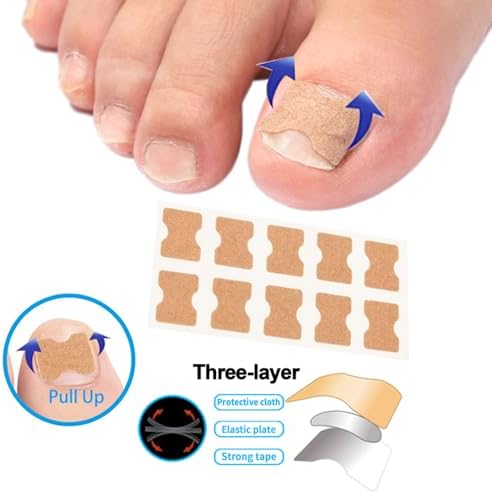Professional Ingrown Toenail Toolkit with Breathable Ingrown Toenail Strips, Curved Toenails Corrector Patch, Painless File and Lifter for Home Pedicure Care