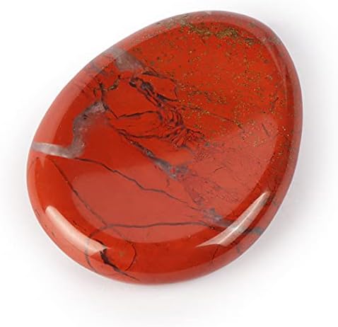 Artistone Red Jasper Crystal Thumb Worry Stone Hand Carved Crystal Pocket Palm Stone for Anxiety Stress Relief, Meditation Reiki, Water Drop Shaped