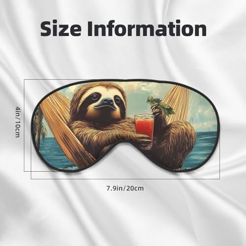 Generic Cute Sloth Print Sleep Mask Soft Comfort Elastic Blackout Eye Mask for Full Night's Sleep Travel and Nap