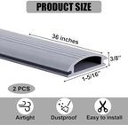 Under Door Bottom Seal Strip - Bryxium 2 Pcs 36 Inch Vinyl Threshold Exterior Weather Stripping for Adjustable Aluminum Thresholds, Front Doors Draft Storm Replacement Rubber Insert Strips