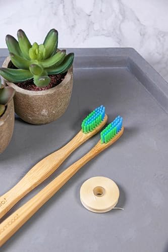 Woobamboo! Slim Soft Bamboo Eco-Friendly Toothbrush, BPA Free Nylon Bristles, Biodegradable, Compostable, Vegan (Pack of 1)