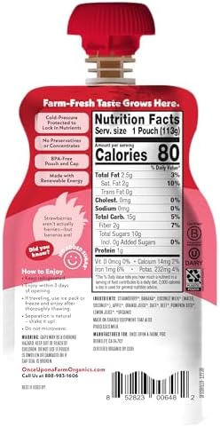 Once Upon A Farm, Organic Strawberry Banana Swirl Smoothie, 4 Ounce