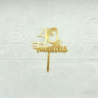 1Pcs Gold 40 & Fabulous Cake Toppers, Acrylic 40 and Fabulous Cake Toppers for Happy 40th Birthday Cheers to 40 40th Anniversary Party Cake Decorations Supplies