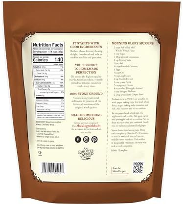 Bob's Red Mill Whole Wheat Flour, 3 Pound (Pack of 4) - Whole Grain, Non-GMO, Vegan