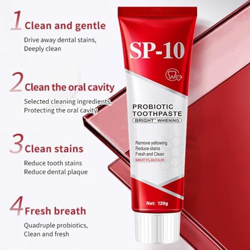 SP-10 Probiotic Toothpaste, SP-10 Probiotic Toothpaste Whitening, Fresh Breath, Deep Cleaning Care 4.23oz