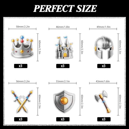 18pcs Medieval Cupcake Toppers Set Happy Birthday Armor, Castle Dessert Decoration, Medieval Renaissance Party, Boy and Girl Birthday Party, or Baby Shower Decoration, Birthday Gifts for Kids. LIANGSS