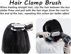 Hair Straightener Brush, Double Sided Beard Straightening Clamp Brush Professional Beard Hair Splint Brush Styling Tool for Smoothing and Straight Hair Styles(Black and White)