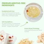 Wanhua Hall Snow Fungus Soup with Lotus Seed & Lily Buds Freeze Dried 5.64 oz/160g (10 packs x16g) 1-Minute Chinese Food White Fungus Soup Quick-Cook Breakfast Non GMO, Vegan 银耳羹 冻干莲子百合银耳羹