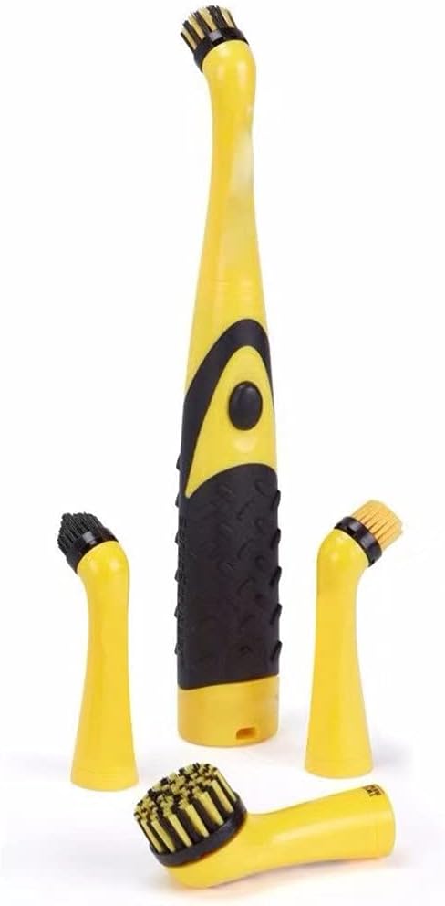 Electronic Household Cleaning Brush Spin and Shower Scrubber with 4 Brush Heads for Kitchen and Household Cleaning