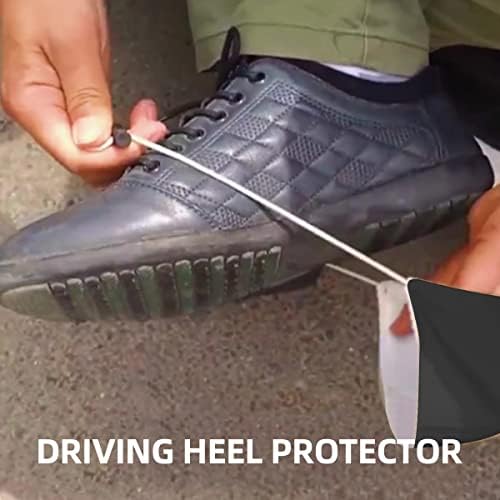 AUCELI 2 Pcs Driving Shoe Heel Covers, Unisex Wear Resistant Driver Heel Protector Pad, Durable Outside Sole Mat for Step Gas and Brake, Flat Shoe External Guard Cushion, Practical Gift (Black)