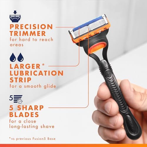 Gillette Fusion5 Mens Razor Blade Refills, 8 Count, Lubrastrip for a More Comfortable Shave
