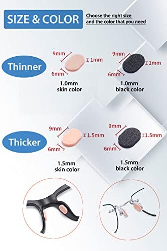 OPUGIT Nose Pads Soft Foam Adhesive Anti-Slip Eyeglass Nose Pads,16 Pairs for Glasses Eyeglasses Sunglasses,1.0mm, Skin Color