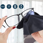 30-Pcs Eyeglasses Cleaning Cloths (15 Black + 15 Gray) - Premium Lens Cleaning Cloth for Glasses, Phone Screens, Camera Lenses - 7" x 6" (18x15cm) - Reusable, Scratch-Free