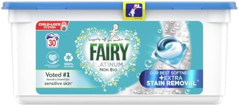 Fairy Platinum Non Bio + Extra Stain Remover Pods 30 Washes