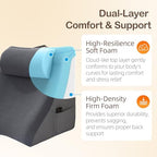 Vekkia 21” Extra-Wide Back Pillow with Adjustable Headrest – 2 in 1 Ergonomic Dual-Layer Wedge Backrest for Sitting or Reclining – Adults on Bed, Sofa & Floor, for Reading, TV & Gaming, Soft Cover