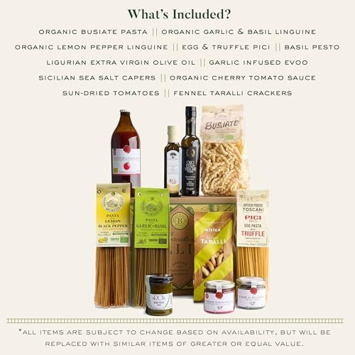 Mercato di Bellina Italy's Finest Artisanal Italian Food Gift Basket - All Natural Gourmet Pasta Gift Basket. Ideal for Holiday, Sympathy, Congratulations, Anniversary or Celebration.