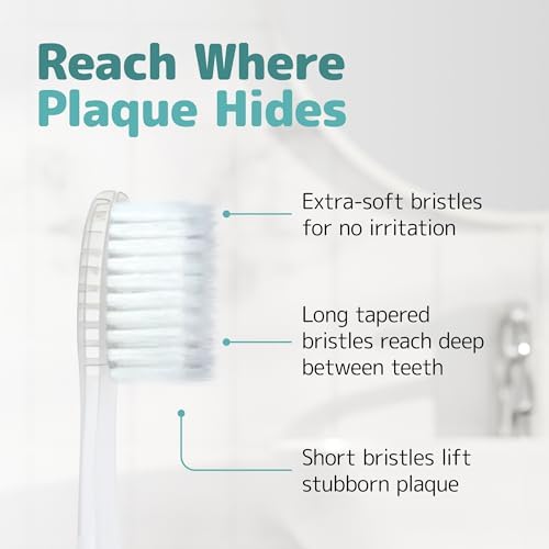 Nimbus Extra Soft Toothbrushes (Compact Size Head) Periodontist Design Tapered Bristles for Sensitive Teeth and Receding Gums, Individually Wrapped Plaque Remover Toothbrush (5 Pack, Colors May Vary)