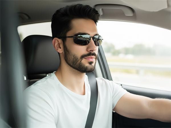 FEISEDY Sports Sunglasses for Men Women TR90 Rimless Frame for Running Fishing Driving B0349