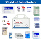 First Aid Only 6060 All-Purpose 10-Person Emergency First Aid Kit for Business, Worksite, Home, and Car, 57 Pieces