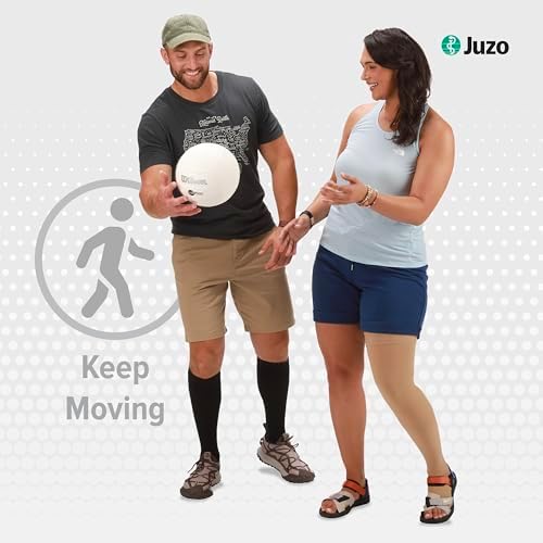 Juzo Dynamic Varin 3512 Knee-High 30-40mmhg Compression Sock for Men & Women, Petite, Beige