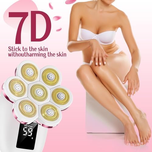 Electric Razors for Women, 7D Floating Head Cordless Shaver, Wet/Dry Painless Hair Remover with Detachable Head, Waterproof for Face, Legs, Underarm, Ideal Gift (Pink)