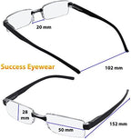 Success Eyewear Reading Glasses Set of 2 Rimless Ultra Lightweight Comfort Glasses for Reading for Men and Women Set of Black and Grey Matte 2.5
