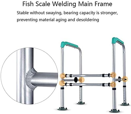 Bathroom Toilet Surround Frame, Adjustable Height Free Standing Toilet Safety Frame, for Assist Elderly Seat Support Bath Assist Aid Handrails