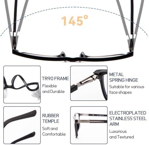 DEHOTRE Men's Progressive Multifocal Sunglasses No-Line Sun Readers UV400 TR90 Lightweight Frame for Driving & Outdoor