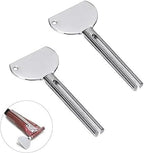 2Pcs Stainless Steel Tube Squeezer Keys - Metal Toothpaste Roller with Ergonomic Grip | Salon-Grade Durable Squeezing Tool for Toothpaste, Cream Tubes and Home Use