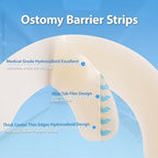 50 PCS Elastic Ostomy Barrier Strips, Medical Hydrocolloid Colostomy Supplies, Skin Adhesive Ostomy Barrier Strips for Colostomy Bags, Latex Free Hydrocolloid, Blue Tab Design Easy to Tear