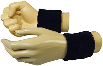 Couver Wrist Sweatbands Absorbent Sweatbands for Tennis Football Basketball Running Athletic Sports and Working Out - Solid Cotton Terry Colth Sport Wristband(1 Pair)