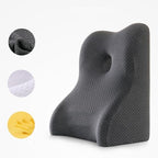 Memory Foam Wedge Pillow for Leg Elevation & Lumbar Support， Multi-Function Orthopedic Cushion for Acid Reflux Relief, Body Support - Incline Pillow with Removable Washable (Grey)
