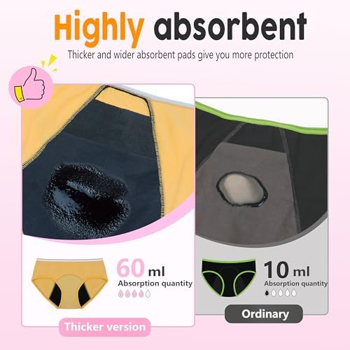 Teen Girls Period Panties For Heavy Flow High Absorbency First Period Starter Underwear Menstrual Leakproof Briefs