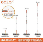 Eazer Squeegee Window Cleaner Tool, 2 in 1 Rotatable Window Cleaning Squeegee Kit with Extension Pole, 62'' Window Washing Kit, Bendable Head for Car Glass - 2 Scraper