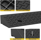 Heavy Duty Rubber Curb Ramp,2 PC 2" Rise Height,3 Tons(6600 LB) Capacity,Sidewalk Threshold Driveway Curb,Slope Ramps for Dock Bike Vehicle Wheelchair Warehouse Motorcycle (2 inch Height)