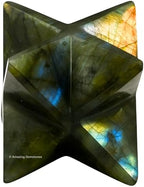 Amazing Gemstone Labradorite Merkaba Crystal - 0.75 Inches Metaphysical Merkaba Star for Meditation - Energetic Tetrahedron Crystal and Healing Stones for Spiritual Growth and Healing (15-20mm)