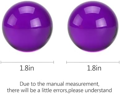 BRABUD 1.77'' Crystal Handballs Purple Transparent Color Chinese Health Exercise Massage Balls Stress Relieve Desk Decor Collectible Gift with Bag TQGJBS612