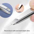 Tweezers for Women Facial Hair, 5Pcs Set, Round tip Eyebrow Tweezer for men, Professional Stainless Steel Pointed Splinter Ingrown Hair removal