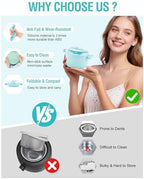 Silicone Wax Warmer for Hair Removal, Foldable Hot Wax Melter Machine for Hard and Soft Wax Beads, 18.6oz Electric Waxing Kit Silicone Heater Pot for Full Body, Legs, Face, Eyebrows & Bikini