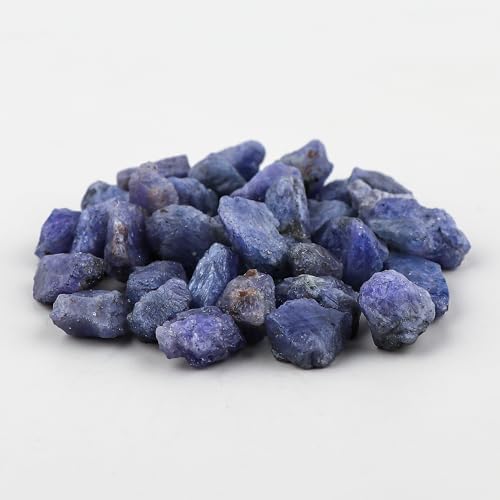 Raw Tanzanite Loose Gemstone Lot – 50 Carat Uncut Natural Crystals, 4 to 5 Pieces – Rough Healing Stones for Jewelry Making, Reiki, Meditation, Mineral Collectors (Tanzanite)