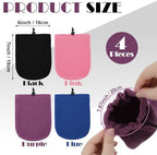 Cuffbow 4 Pack Foot Cast Toe Cover Socks Soft Warm Cast Toe Protector Covers for Men and Women Fingocker S Adjustable with Drawstring(Black Purple Pink Blue)