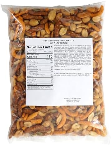 Fiesta Sunshine Snack Mix, 1 Pound Bulk Bag, Spicy Snacks, Hampton Distribution