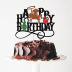 Cowboy Happy Birthday Cake Topper-Wild west theme Party decoration，Baby Shower & Boy/Girl Birthday Party Decoration Supplies