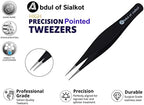Pointed Tweezers,Needle Nose Tip, Sharp Precision Ingrown Hair, Surgical Pointed for Blackheads & Splinters/Best Tweezers for Eyebrows (Purple)