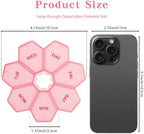 2 Pack 7-Day Weekly Pill Organizer, Daily Vitamin Pill Case, Portable Medication Management Pill Box for Home Travel Purse Pocket (Pink&Black)