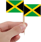 JAVD CYPS 100 Pcs Jamaica Flag Jamaican Toothpick Flags, Small Mini Stick Cupcake Toppers Jamaican Flags,Country Picks Party Decoration Celebration Cocktail Food Bar Cake Flags