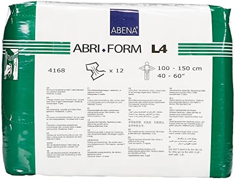 Abena Abri-Form Comfort Plastic-Backed Briefs, Level 4, (Medium To Large Sizes) Large, 12 Count
