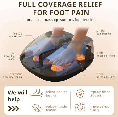Mynt Shiatsu Foot Massager with Heat [2026 Upgraded], Deep Kneading Electric Foot Massage Machine for Plantar Fasciitis, Neuropathy, with Remote Control, Fits Up to 13